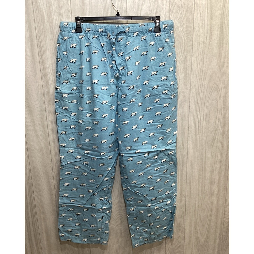 Old Navy Women's XL Blue & White Polar Bear Animal Print 100% Cotton Pajama Pant